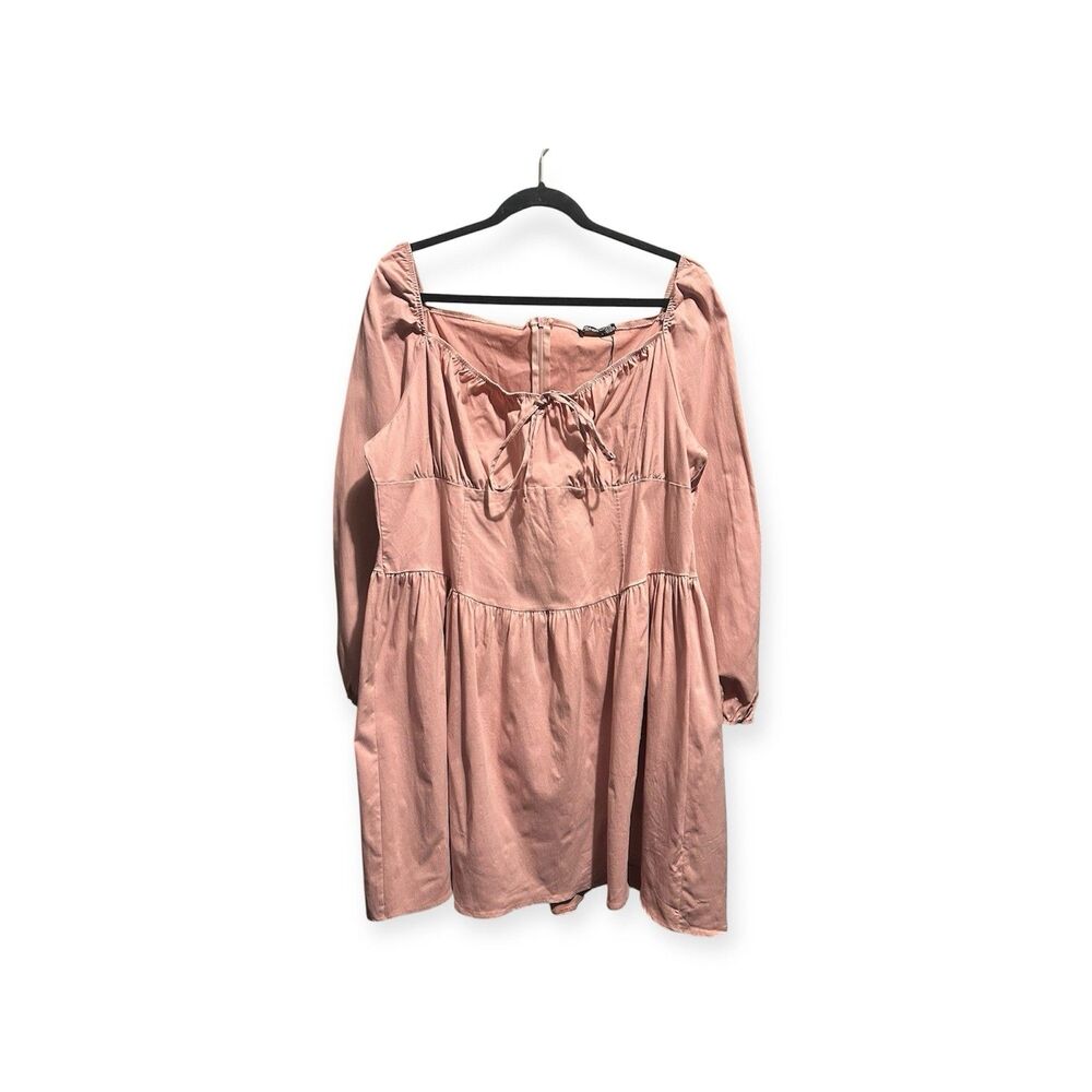 Boohoo Milkmaid Dress Women’s 24 Bengaline Corset Skater Rose Pink
